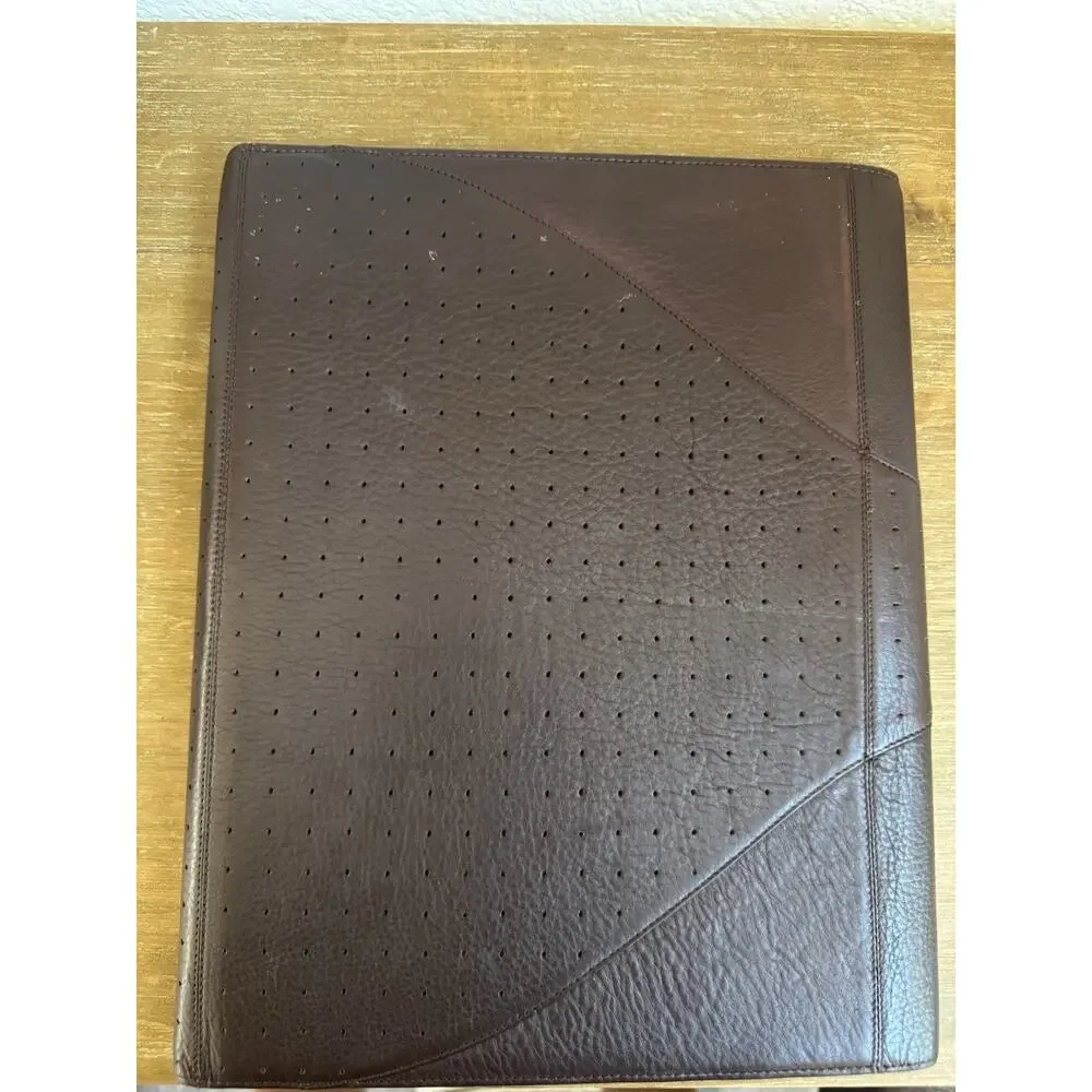 Vintage Cross Autocross Brown Leather Daily Agenda Portfolio Case Notepad